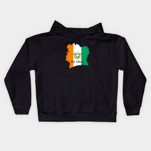 Ivory coast flag & map Kids Hoodie